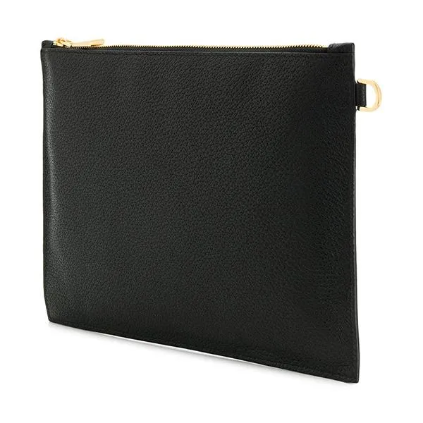 Ví Cầm Tay Versace Medusa Gold Black Calfskin Leather Clutch
