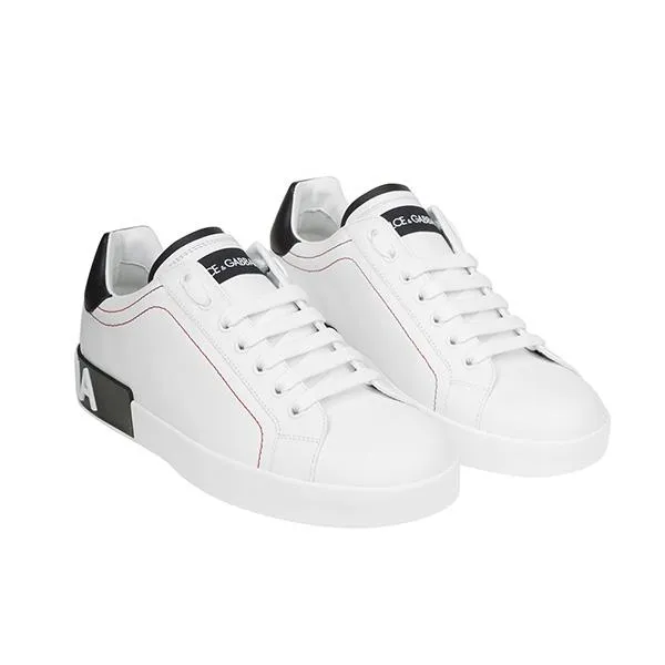 Giày Thể Thao Dolce & Gabbana D&G Calfskin Nappa Portofino Sneakers Màu Trắng Size 43 - 4