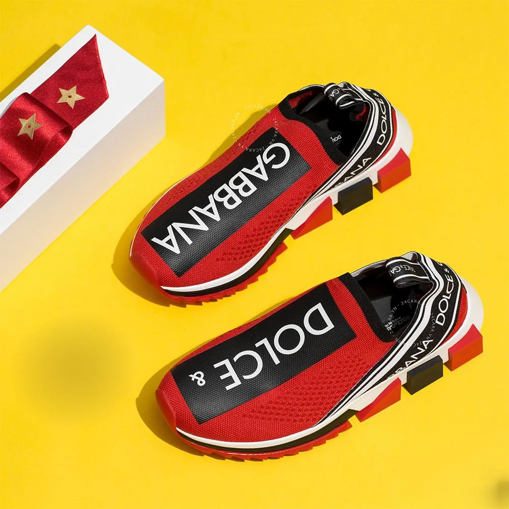 Giày Sneakers Dolce & Gabbana D&G Red Branded Sorrento Màu Đỏ - Giày - Vua Hàng Hiệu