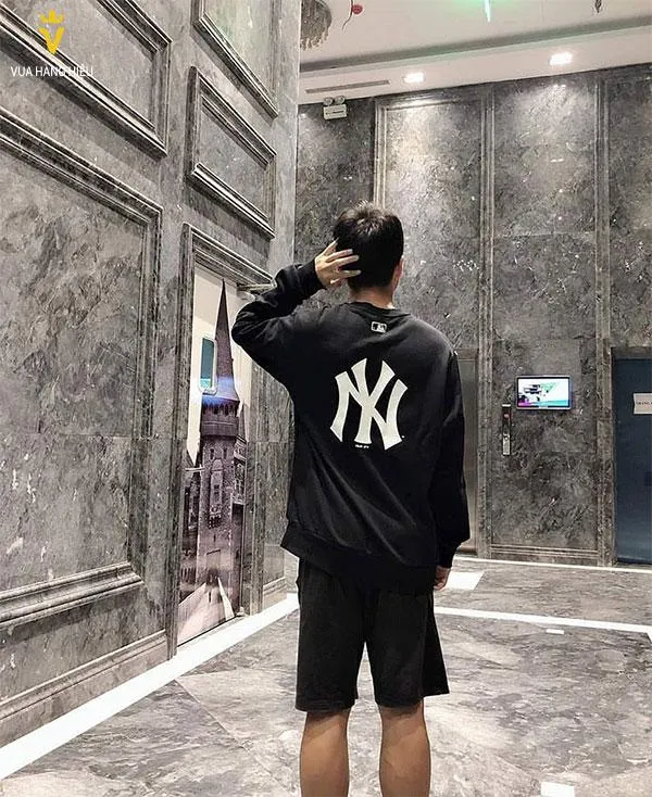 Áo Nỉ Sweater MLB Big Logo Màu Đen - Thời trang - Vua Hàng Hiệu