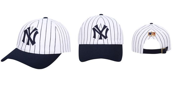 Mua Mũ MLB New York Yankees Coopers Stripe Jersey Ball Cap, màu trắng xanh navy, giá tốt
