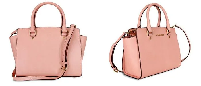 Túi Xách Michael Kors MK Selma Saffiano Leather Medium Satchel - Pale Pink