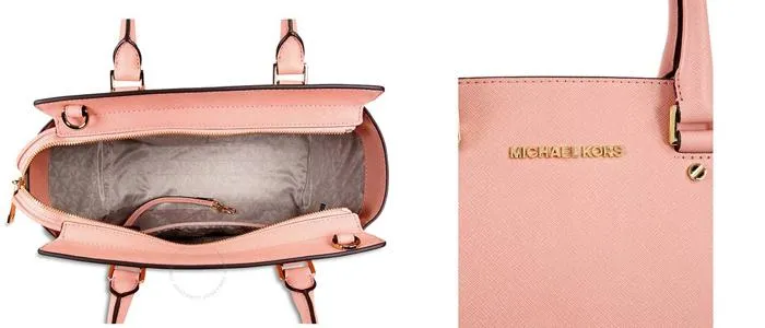 Michael Kors Selma Saffiano Leather Medium Satchel - Light Pink
