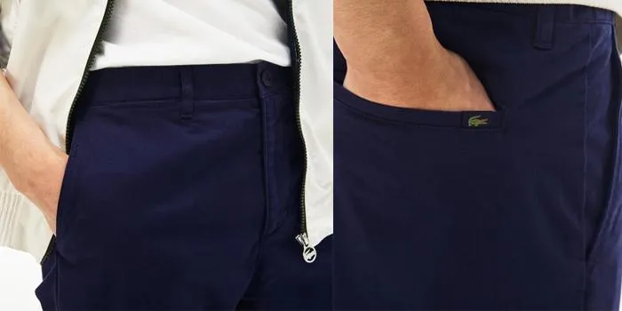 Quần Kaki Lacoste Men's Regular Fit HH 9555 51 166 Màu Xanh Navy Size US 32