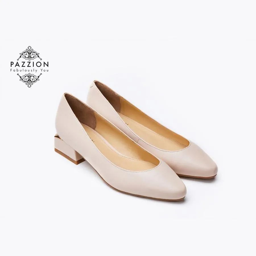Giày Gót Thấp Nữ Pazzion 5020-1 - ALMOND Size 34