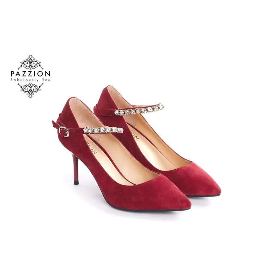 Giày Cao Gót Nữ Pazzion 5590-B5 MAROON Màu Đỏ Size 37