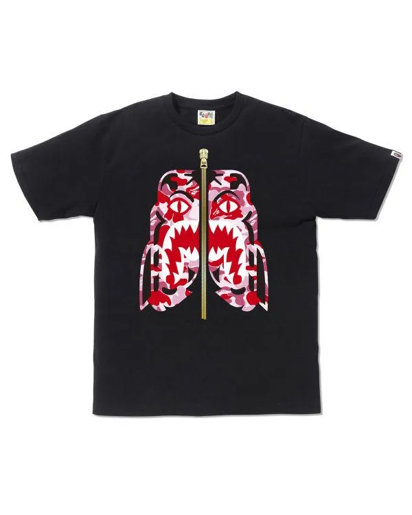 Áo Phông Bape ABC Tiger Tee Màu Đen Họa Tiết Cú Đỏ