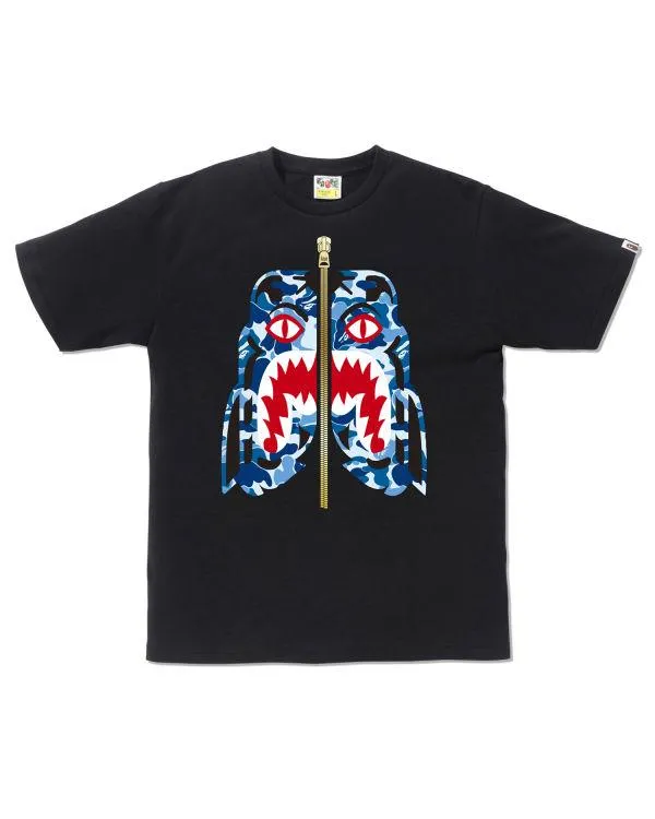 Áo Phông Bape ABC Tiger Tee Màu Đen Họa Tiết Cú Xanh Blue
