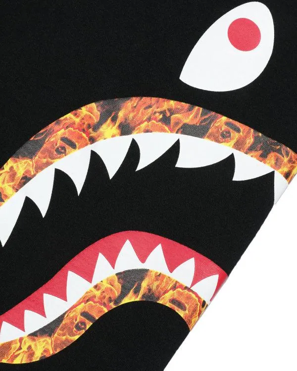 Áo Phông Bape Flame Side Shark Tee Màu Đen