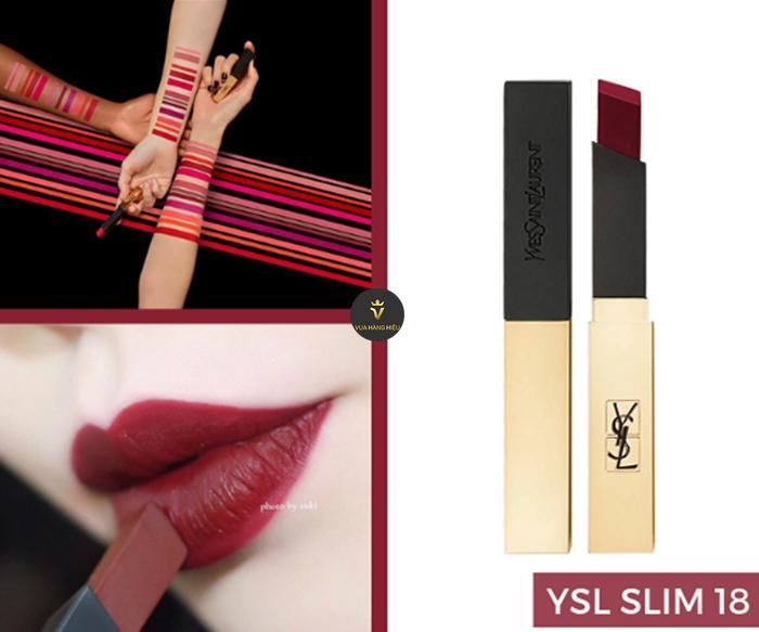 Chat son YSL Rouge Pur Couture The Slim Mau 18
