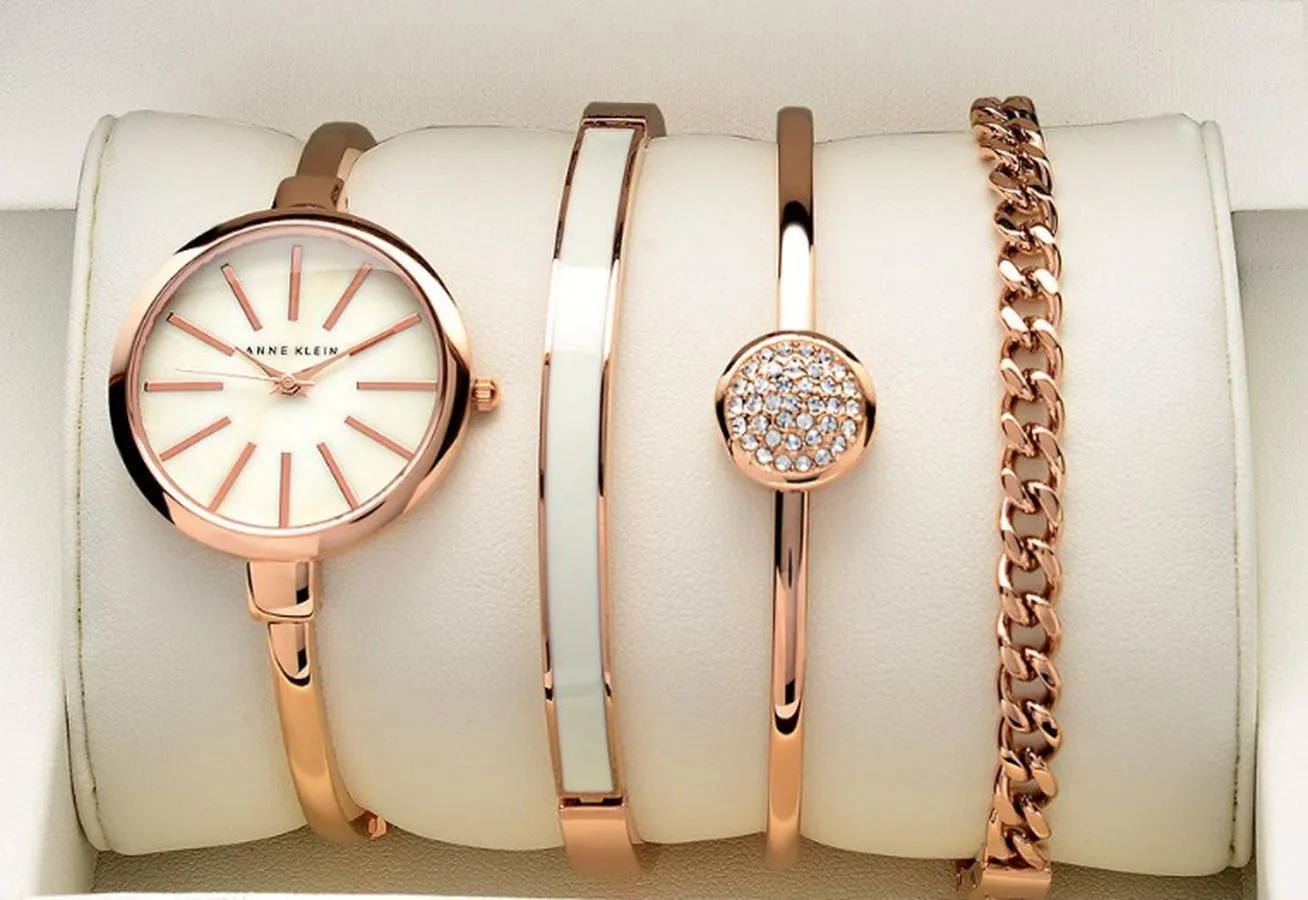 Đồng Hồ Anne Klein AK/1470RGST Kèm 3 Lắc Tay Cho Nữ