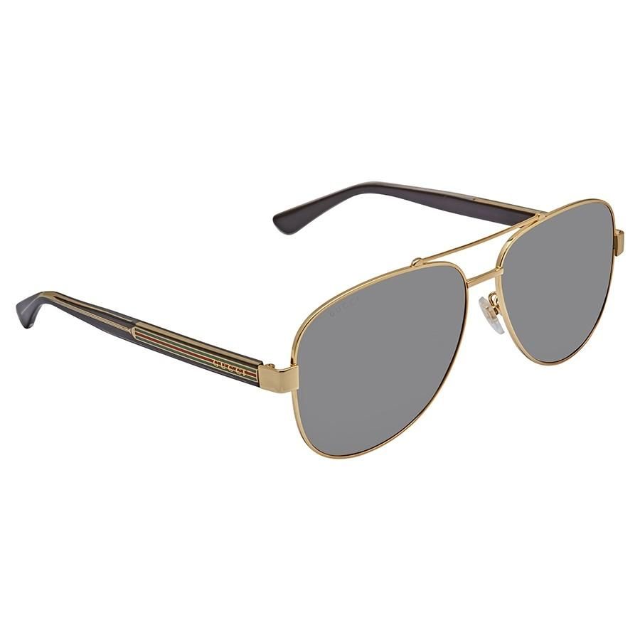 Kính Mát Gucci Grey Aviator Men's Sunglasses GG0528S 006 63 - 2