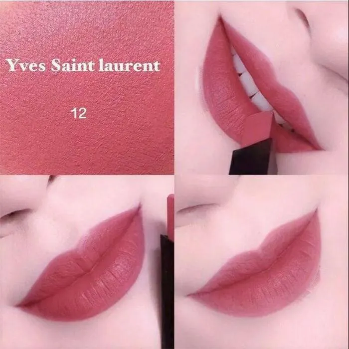 Son Yves Saint Laurent YSL Rouge Pur Couture The Slim Màu 12 - Nu Incongru - Hồng San Hô - Son Môi - Vua Hàng Hiệu