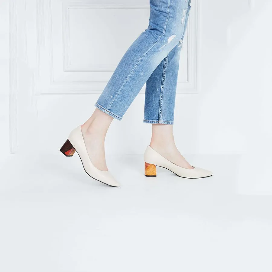 Giày Cao Gót Nữ Pazzion 188A-1 - BEIGE - Màu Be Size 34
