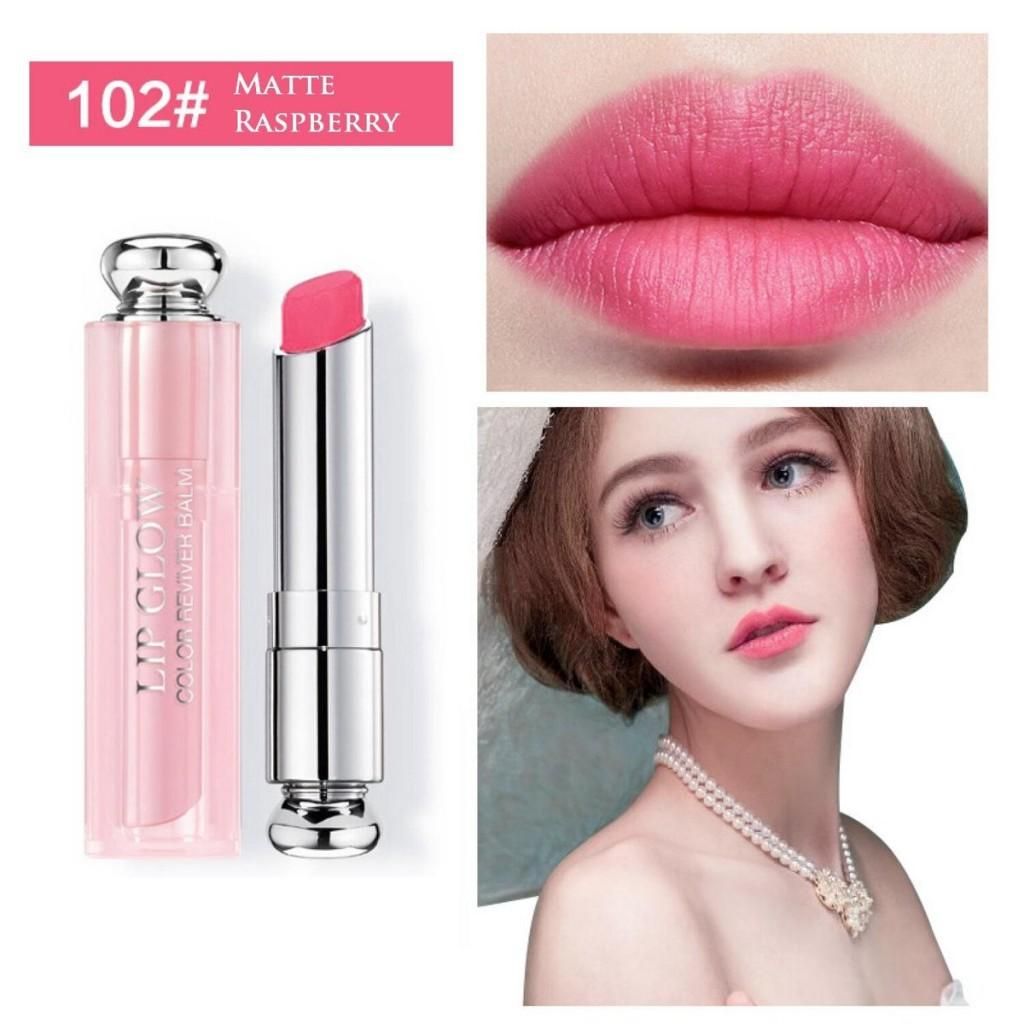 Màu sắc Dior Addict Lip Glow Matte Raspberry 102 quyến rũ, tự nhiên