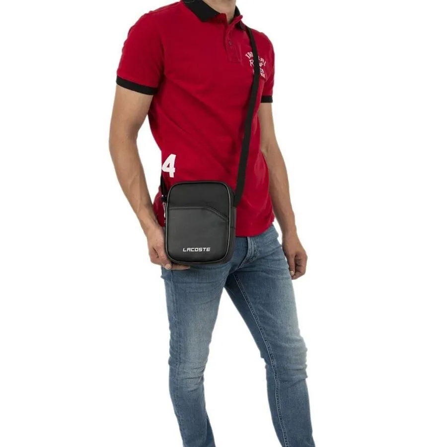 Túi Lacoste Lacoste Crossbody Bag For Men, Black – Màu Đen