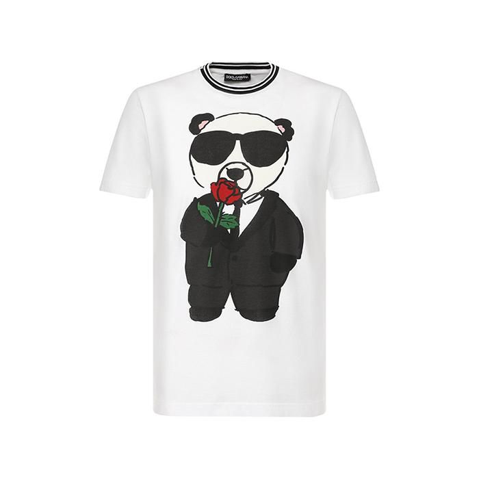 Áo Phông Nam Dolce & Gabbana D&G T- Shirt Họa Tiết Gấu Trúc Màu Trắng - 1