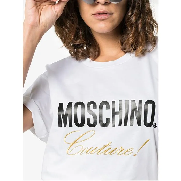 Áo Phông Moschino Couture Logo Cotton T-Shirt White - 2