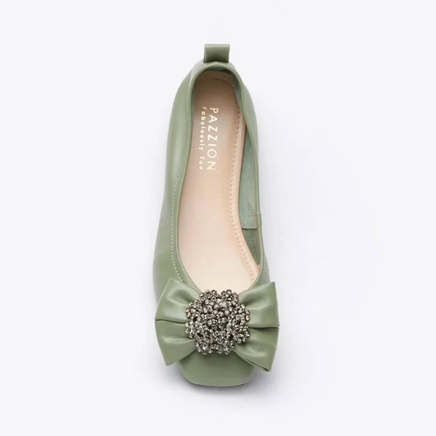Giày Bệt Nữ Pazzion 5807-1 Màu Xanh Green Size 34 - 2