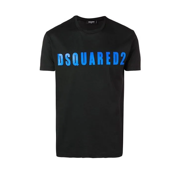 Áo Phông Dsquared2 T-Shirt Màu Đen Họa Tiết Chữ Xanh - Thời trang - Vua Hàng Hiệu