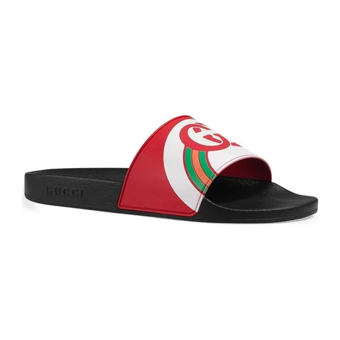 Dép Gucci Rainbow Slides Cầu Vồng Màu Trắng Đỏ - Dép - Vua Hàng Hiệu