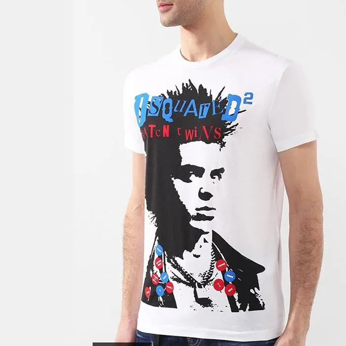 Áo Phông Dsquared2 T-Shirt With Sid Vicious Print Màu Trắng