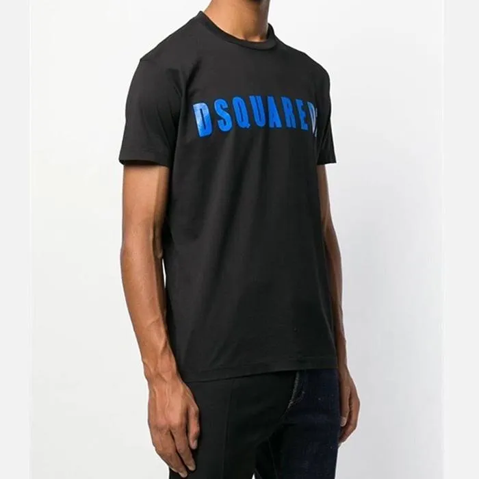 Áo Phông Dsquared2 T-Shirt Màu Đen Họa Tiết Chữ Xanh - Thời trang - Vua Hàng Hiệu