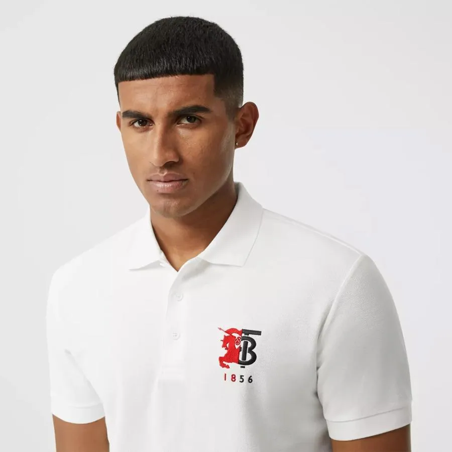 Áo Thun Nam Burberry Contrast Logo Graphic Cotton Piqué Polo Shirt Màu Trắng - Thời trang - Vua Hàng Hiệu