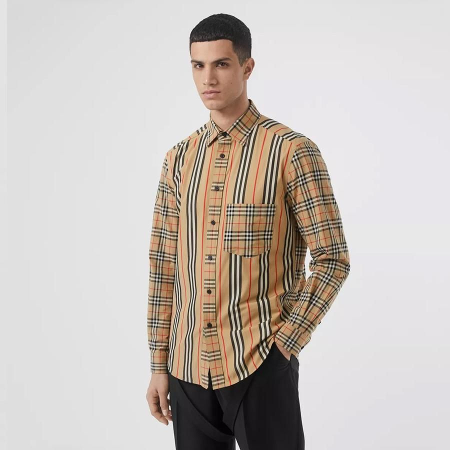 Áo Sơ Mi Burberry Classic Fit Patchwork Cotton Poplin Shirt - 1