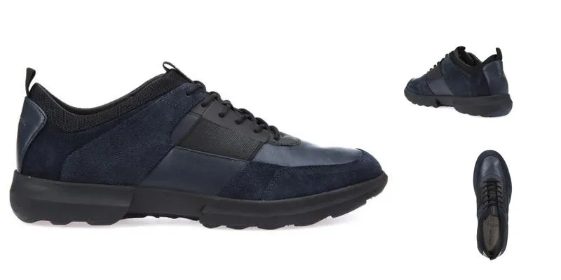 Giày Sneakers Nam Geox U TRACCIA B NAPPA+SUEDE Màu Xanh Navy Phối Đen Size 41 - Giày - Vua Hàng Hiệu