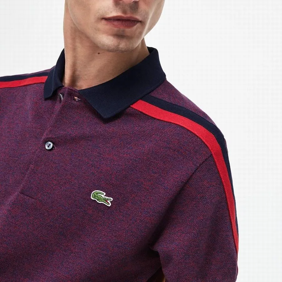 Áo Phông Men's Lacoste Made In France Regular Fit Cotton Pique Polo Đỏ Đô