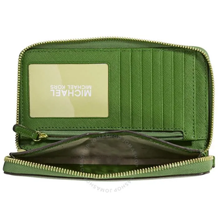 Ví Michael Kors MK Mercer Large Phone Wristlet - True Green Màu Xanh Lá Cây