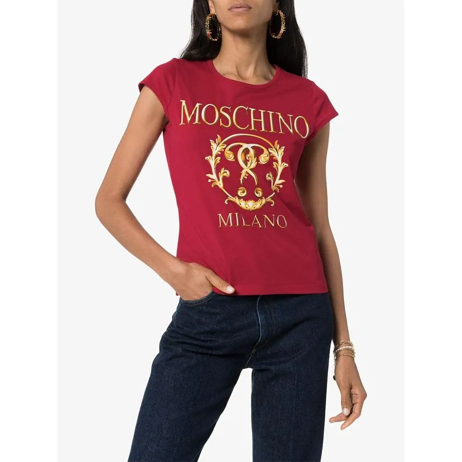 Áo Phông Moschino Cap-Sleeve Logo T-Shirt