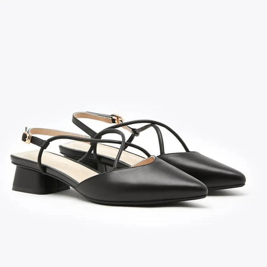 Giày Gót Thấp Nữ Pazzion 8019A-2 - BLACK - Màu Đen Size 37