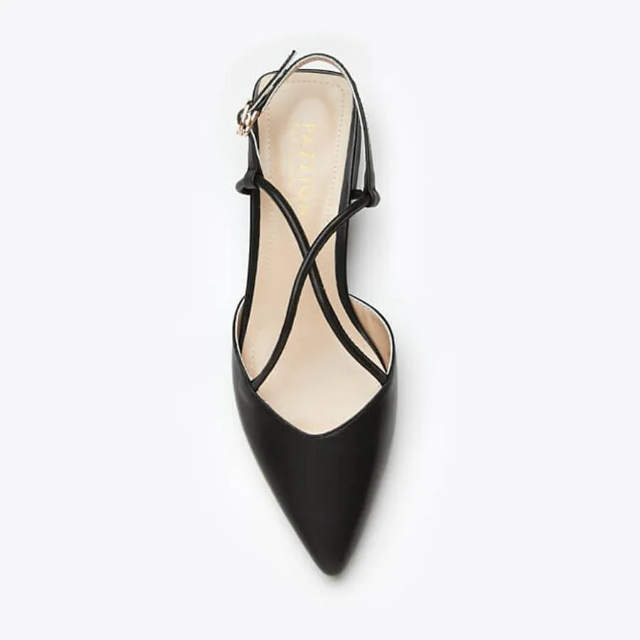 Giày Gót Thấp Nữ Pazzion 8019A-2 - BLACK - Màu Đen Size 37