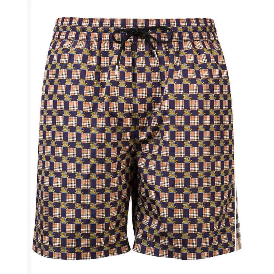 Quần Short Burberry New SS Màu Sọc Xanh Vàng