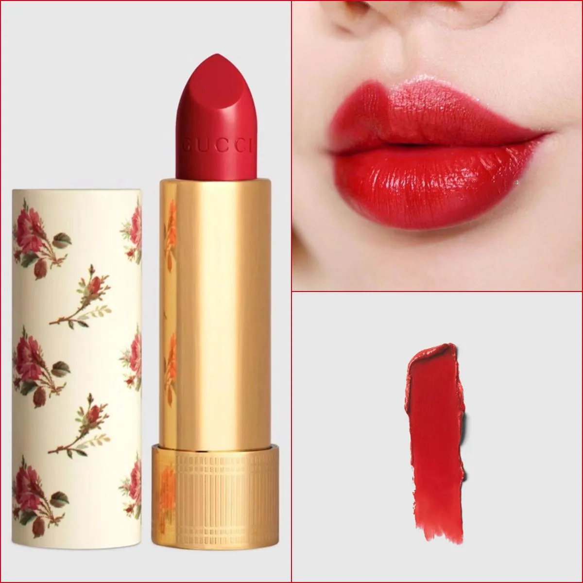 Son Gucci Rouge À Lèvres Voile Lipstick 25 Goldie Red Màu Đỏ Cổ Điển - Son Môi - Vua Hàng Hiệu