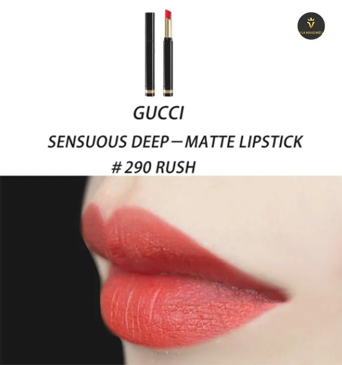 Son Gucci Sensuous Deep-Matte 290 Rush Màu Đỏ Cam