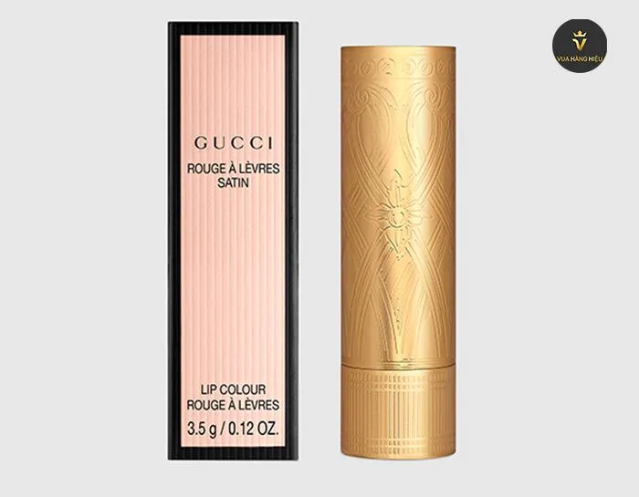 Son Gucci Rouge À Lèvres Satin Lipstick Màu 502 Eadie Scarlet Đỏ Lạnh - Son Môi - Vua Hàng Hiệu
