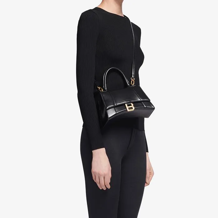 Túi Xách Tay Nữ Balenciaga Hourgla Small Top Handle Bag 5935461QJ4M1000 Màu Đen - Túi xách - Vua Hàng Hiệu