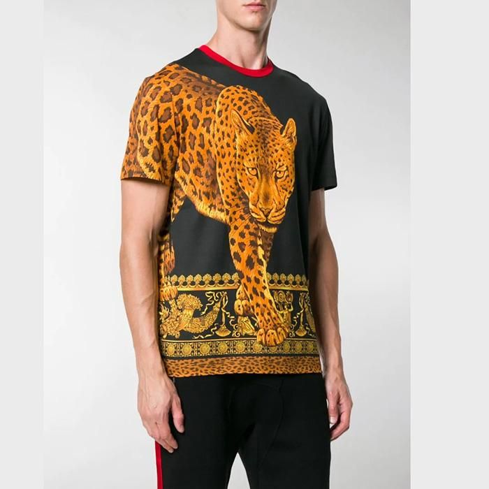 Áo Phông Versace Signature Wild Print T-Shirt For Men Màu Đen - 2