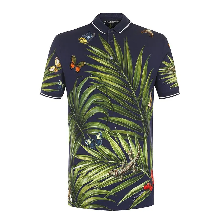 Áo Phông Nam Dolce & Gabbana D&G Men’s T-Shirt Màu Xanh Navy Họa Tiết - 1