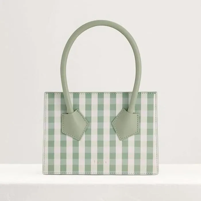 Túi Xách Tay Pedro Structured Top Handle Bag Màu Xanh Kẻ