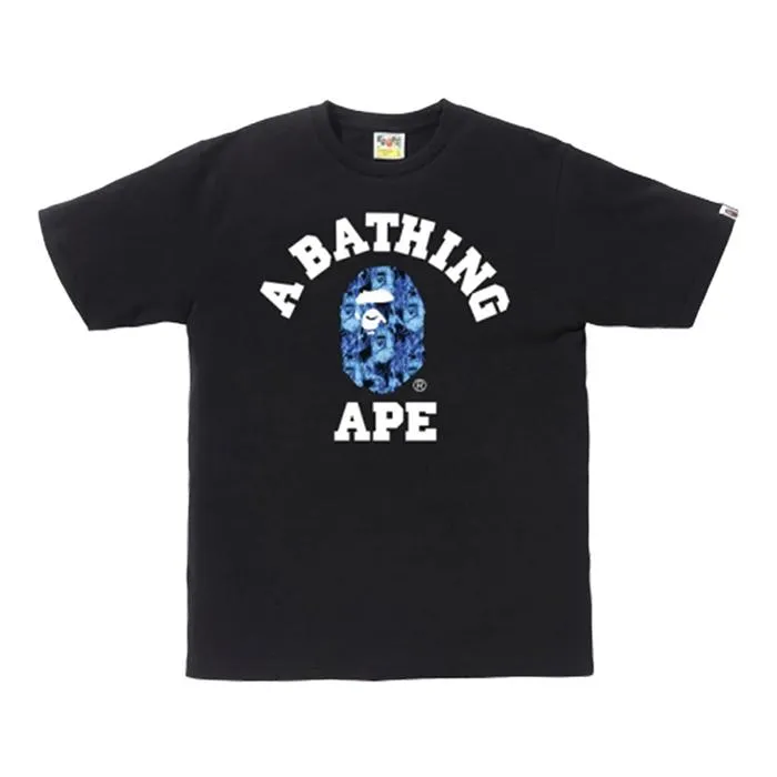 Áo Phông Bape Flame College T-Shirt Màu Đen