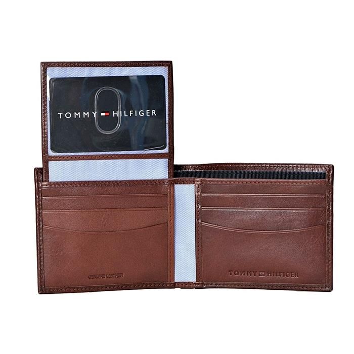 Ví Nam Tommy Hilfiger Men'sLeather Passcase Wallet With Removable Card - 31TL22X002 Màu Nâu - 2