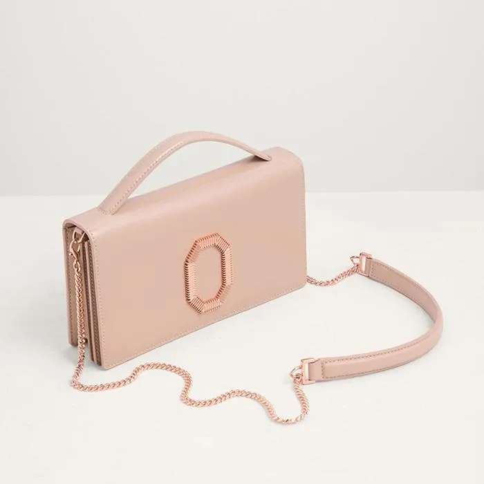 Túi Xách Tay Pedro Embellished Leather Travel PW4-36500004 Màu Hồng