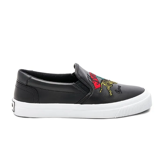Giày Slip On Kenzo Jumping Tiger Sneakers Màu Đen