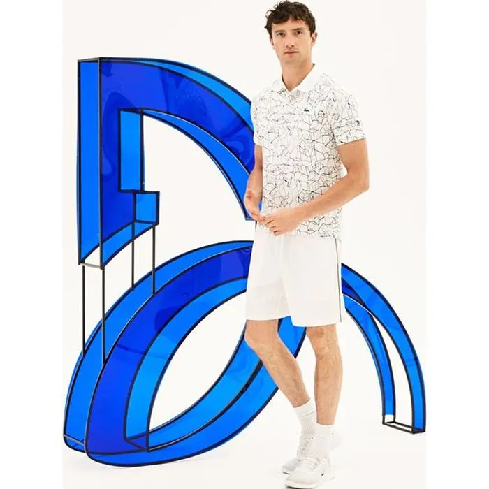 Áo Polo Lacoste Men's Sport Print Jersey Polo x Novak Djokovic on Court Premium Edition Màu Trắng - Thời trang - Vua Hàng Hiệu