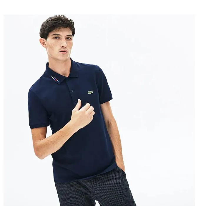 Áo Polo Lacoste Men's Slim Fit Multicolored Signature Stretch Pique Polo Màu Xanh Navy Size S - Thời trang - Vua Hàng Hiệu
