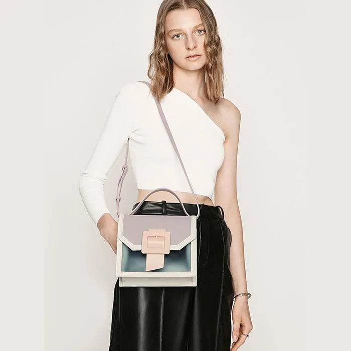 Túi Cầm Tay Nữ Charles & Keith CNK See-Through Effect Buckled Bag CK2-50150909 Màu Xám